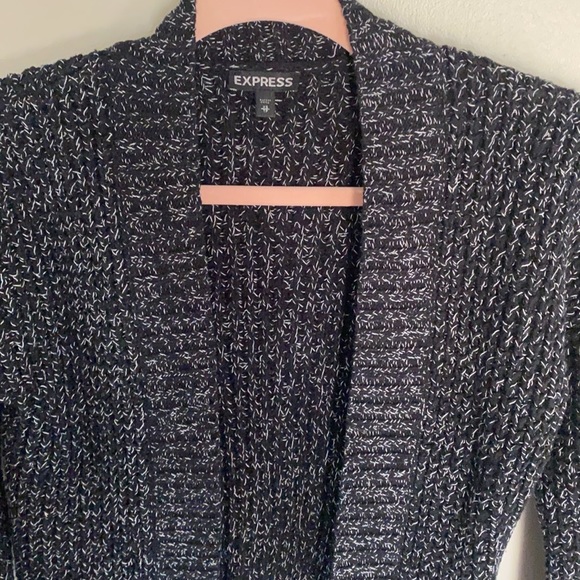 Express Knit Cardigan Sweater - Black & White - XS - Picture 5 of 7